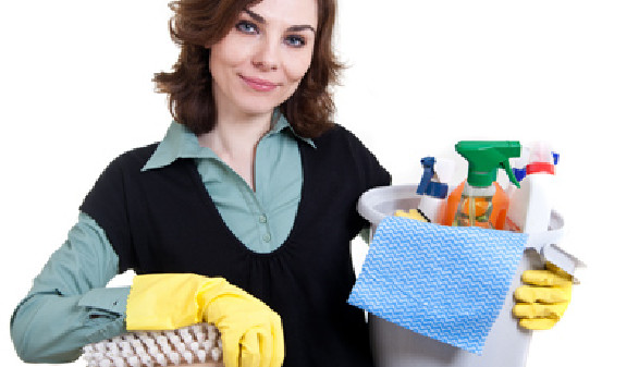 Putzfrau bei der Arbeit